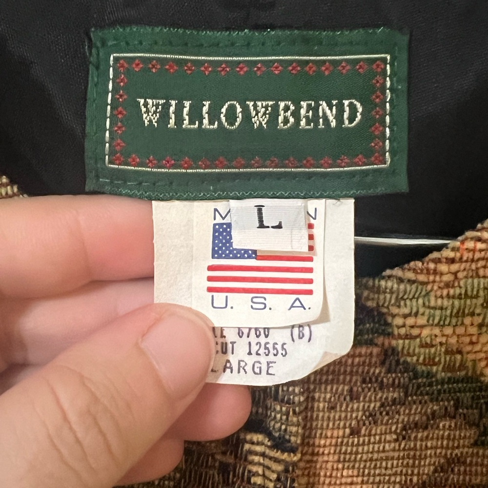 Vtg Tapestry Vest Floral Womens Large Cottagecore Grandma 90s USA Willowbend - Picture 3 of 6